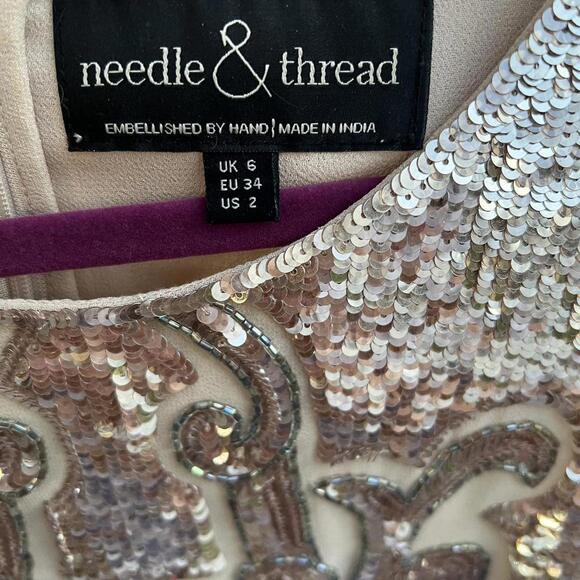 Needle & Thread Women's Gold and Silver Dress - Picture 4 of 5